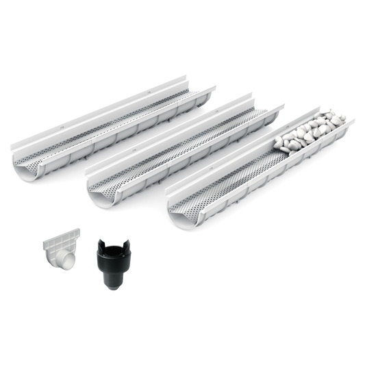 Pack de Caniveau décoratif DECOSTONE avec tôle perforée en acier galvanisé