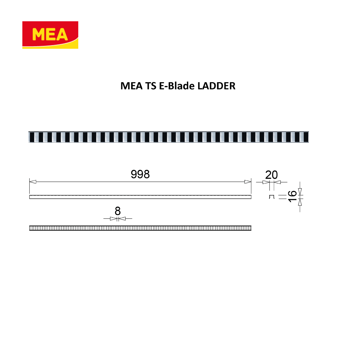 Profil inox 304 Eblade L pour caniveau MEAPARK en plastique recyclé avec fente en polypropylène - Classe de charge A15 - Norme PMR - Facile à poser. Adapté pour terrasse, jardin, entrée de bâtiment et piscine.