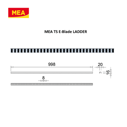 Profil inox 304 Eblade L pour caniveau MEAPARK en plastique recyclé avec fente en polypropylène - Classe de charge A15 - Norme PMR - Facile à poser. Adapté pour terrasse, jardin, entrée de bâtiment et piscine.