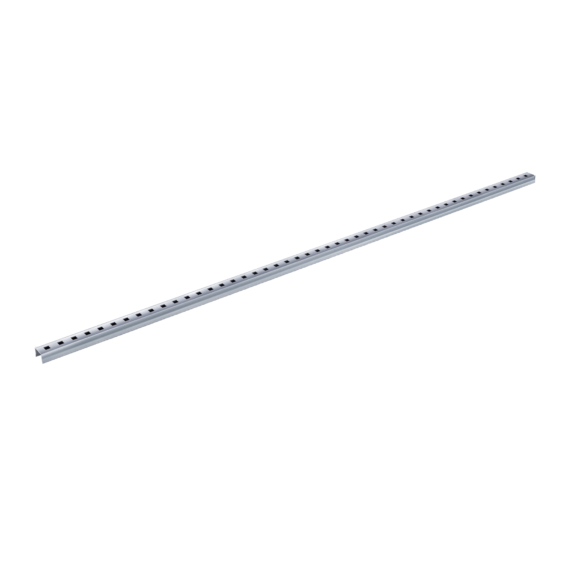 Profil inox 304 Eblade T pour caniveau MEAPARK en plastique recyclé avec fente en polypropylène - Classe de charge A15 - Norme PMR - Facile à poser. Adapté pour terrasse, jardin, entrée de bâtiment et piscine.