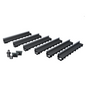 Pack de 6 caniveaux MEAPARK en plastique recyclé avec fente en polypropylène et profil inox 304 Eblade S - Classe de charge A15 - Norme PMR - Facile à poser. Vendu avec kit d'accessoires complet.