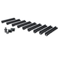 Pack de 9 caniveaux MEAPARK en plastique recyclé avec fente en polypropylène et profil inox 304 Eblade S - Classe de charge A15 - Norme PMR - Facile à poser. Vendu avec kit d'accessoires complet.