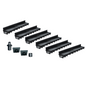 Pack de 6 caniveaux discrets MEAPARK en plastique recyclé avec fente TSC en polypropylène - Classe de charge A15 - Norme PMR - Facile à poser. Adapté pour terrasse, jardin, entrée de bâtiment et piscine.