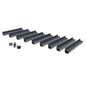 Pack de 9 caniveaux discrets MEAPARK en plastique recyclé avec fente TSC en polypropylène - Classe de charge A15 - Norme PMR - Facile à poser. Adapté pour terrasse, jardin, entrée de bâtiment et piscine.