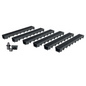 Pack de 6 caniveaux MEAPARK avec grille longitudinale noire en plastique recyclé - Classe de charge A15 - Norme PMR - Facile à poser. 