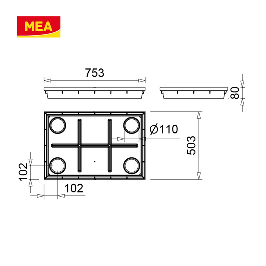 Dessin technique et dimensionnement d'un paillassons encastrables en SMC – solutions robustes et esthétiques pour entrées propres, adaptées aux environnements à fort passage. Norme PMR - classe de charge A15. 