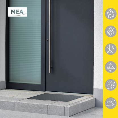Paillassons encastrables en SMC avec tapis caoutchouc – solutions robustes et esthétiques pour entrées propres, adaptées aux environnements à fort passage. Norme PMR - classe de charge A15.